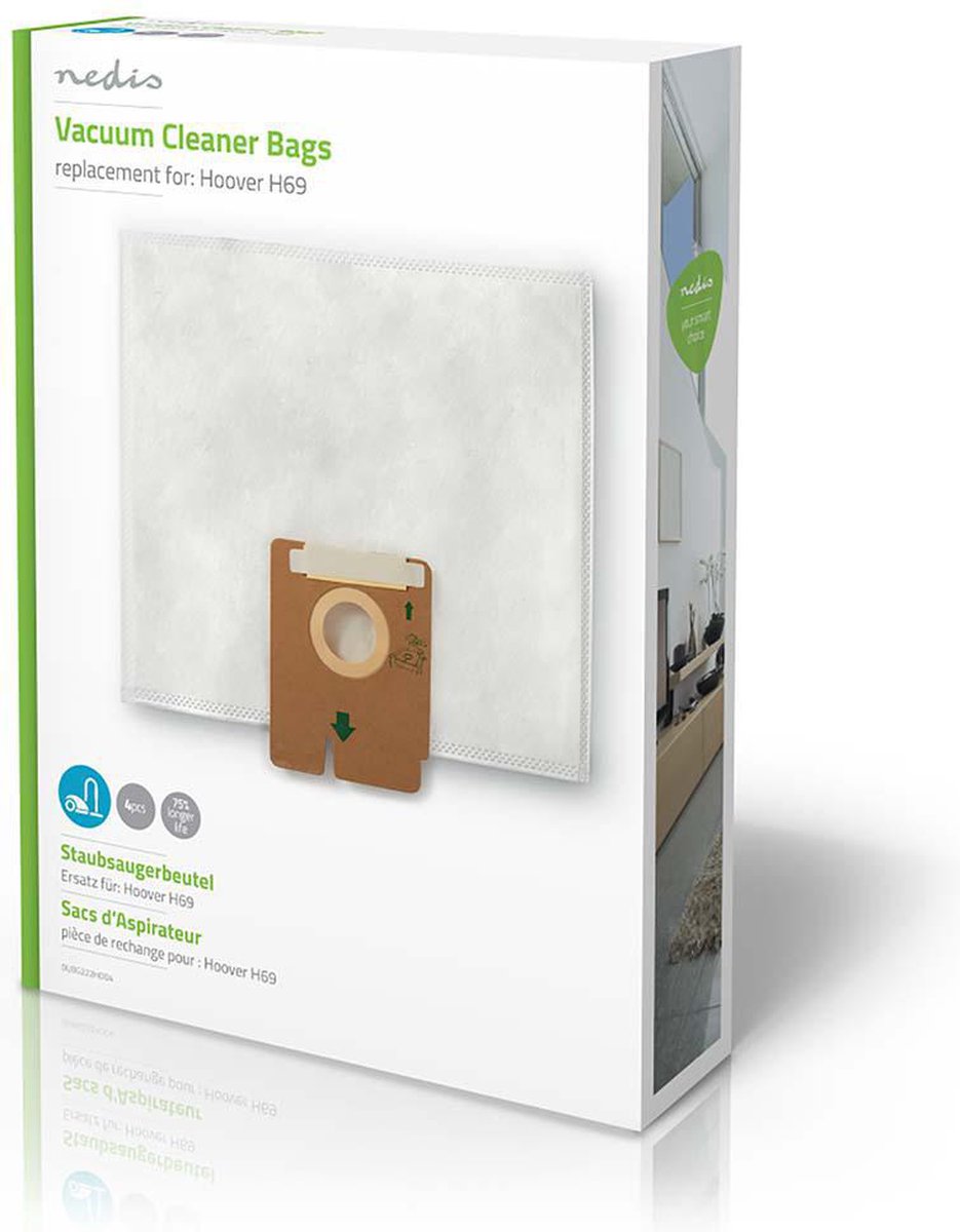 Nedis Stofzuigerzak - Dubg222hoo4 - - Wit