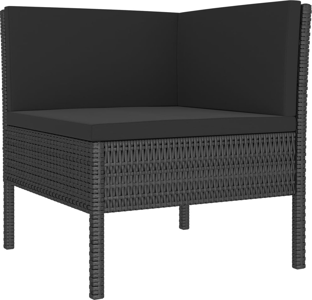Vidaxl 10-delige Loungeset Met Kussens Poly Rattan - Zwart