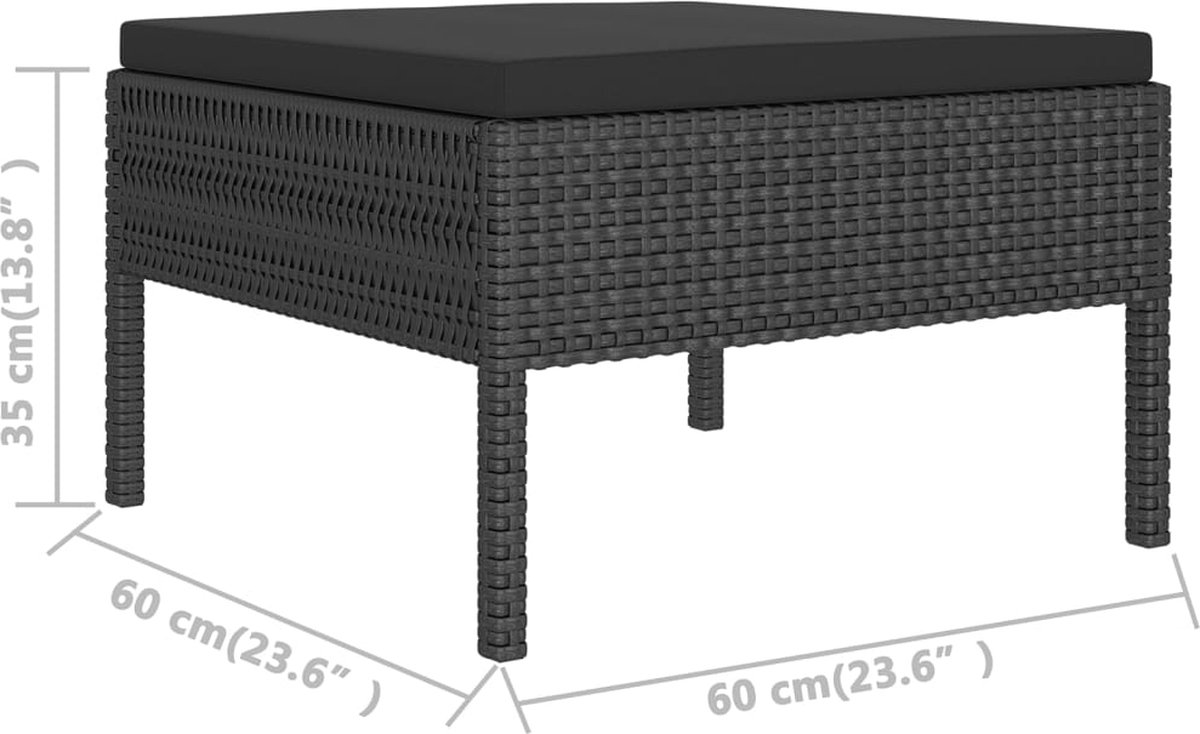Vidaxl 10-delige Loungeset Met Kussens Poly Rattan - Zwart