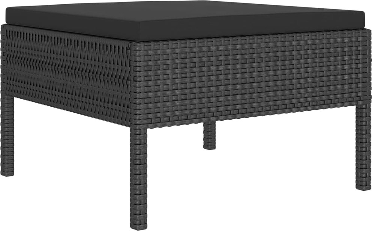 Vidaxl 10-delige Loungeset Met Kussens Poly Rattan - Zwart