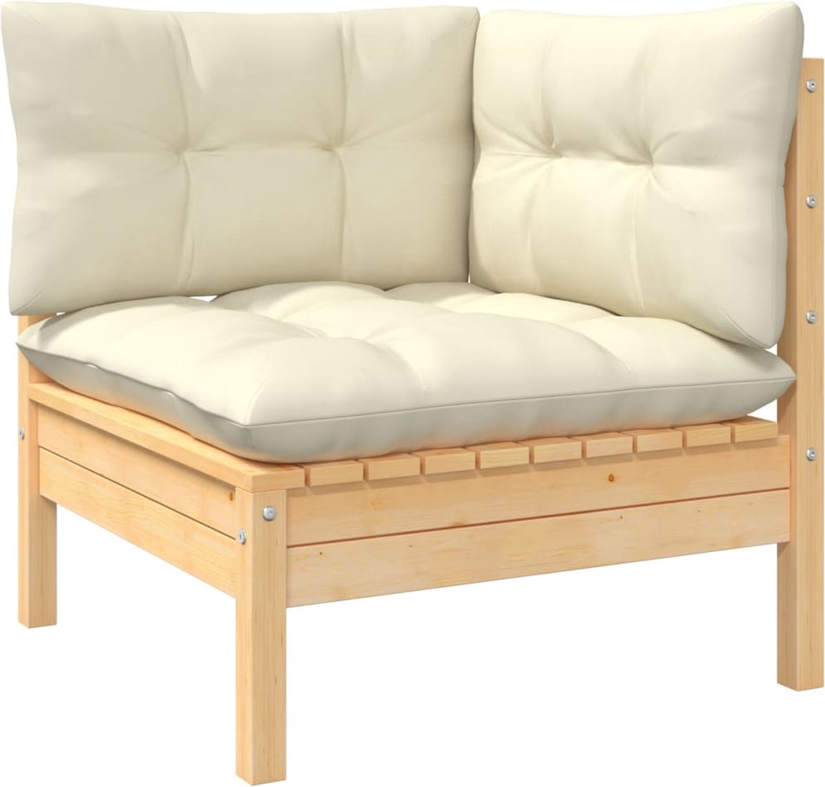 Vidaxl 12-delige Loungeset Met Crèmekleurig Kussens Grenenhout