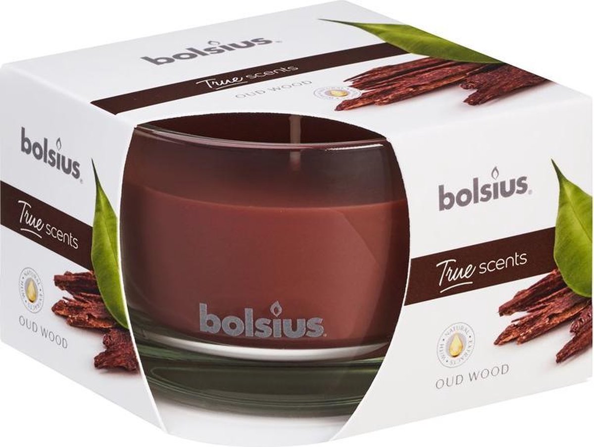 Bolsius Geurkaars True Scents Oud Wood 9,2 Cm Glas/wax - Bruin