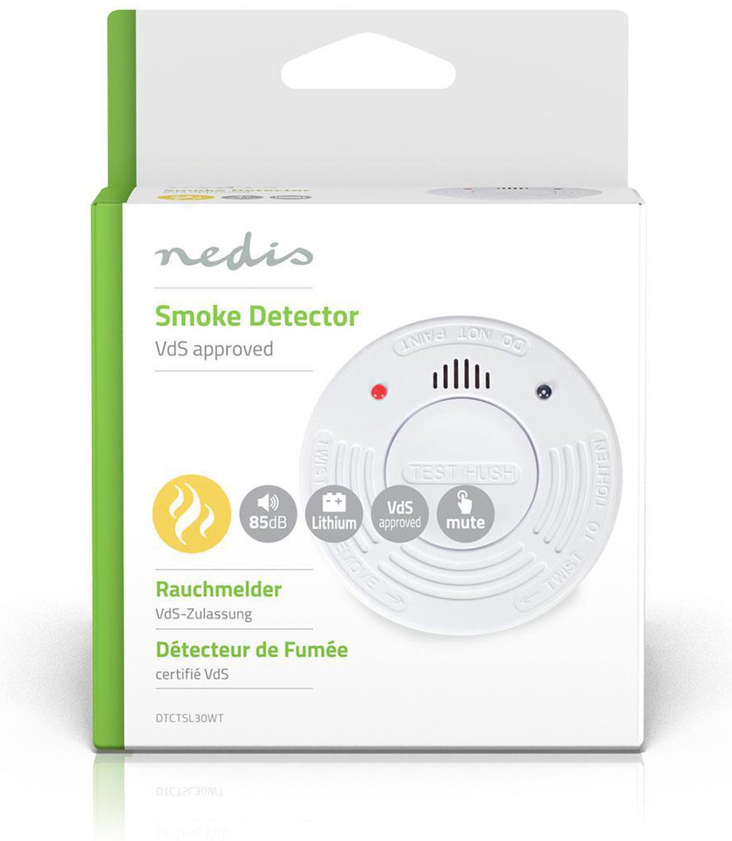 Nedis Rookmelder - Dtctsl30wt - - Wit