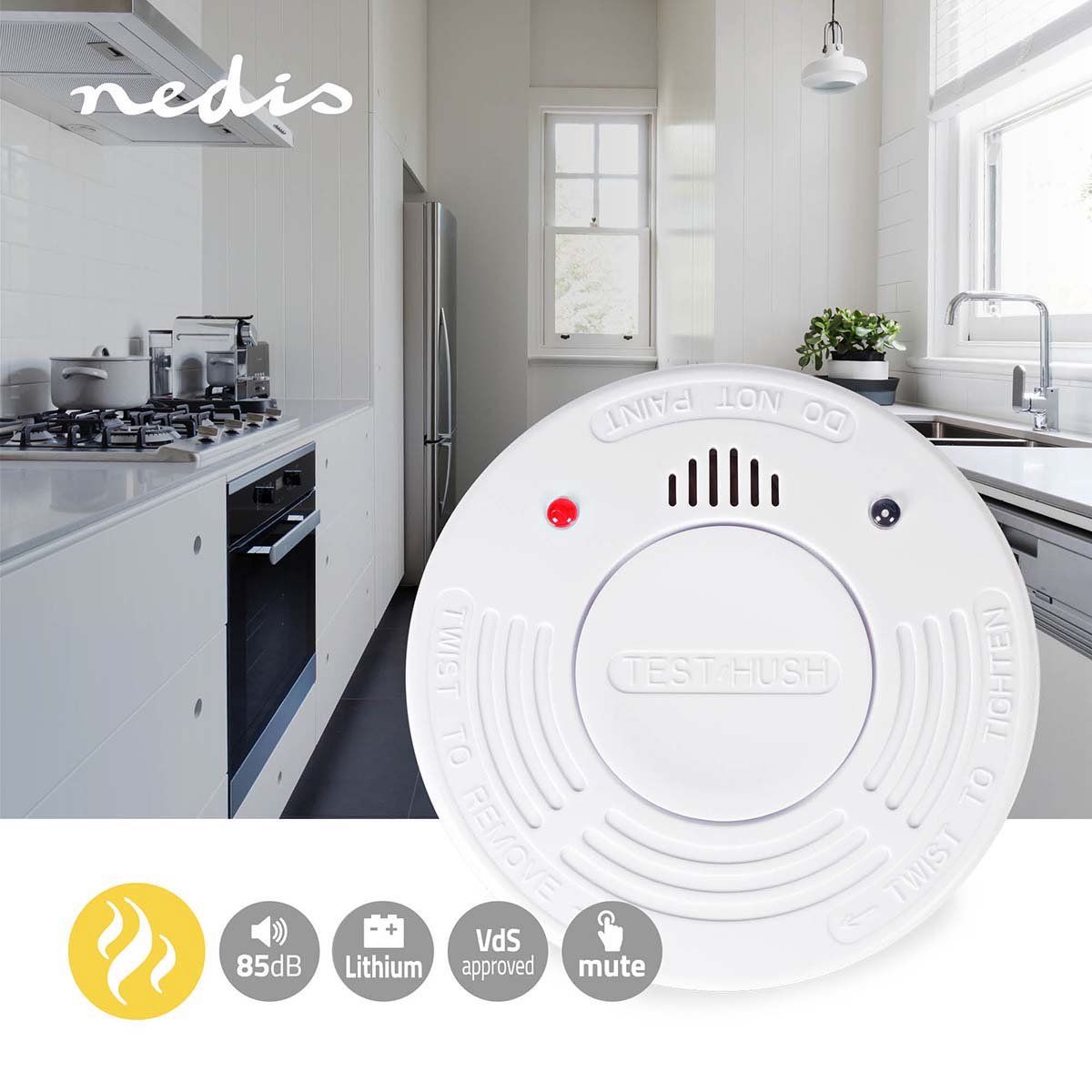 Nedis Rookmelder - Dtctsl30wt - - Wit