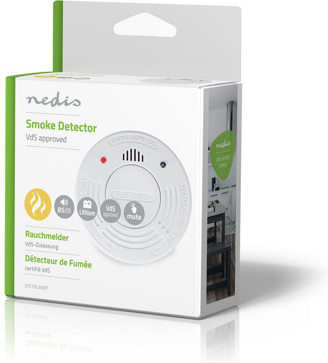 Nedis Rookmelder - Dtctsl30wt - - Wit