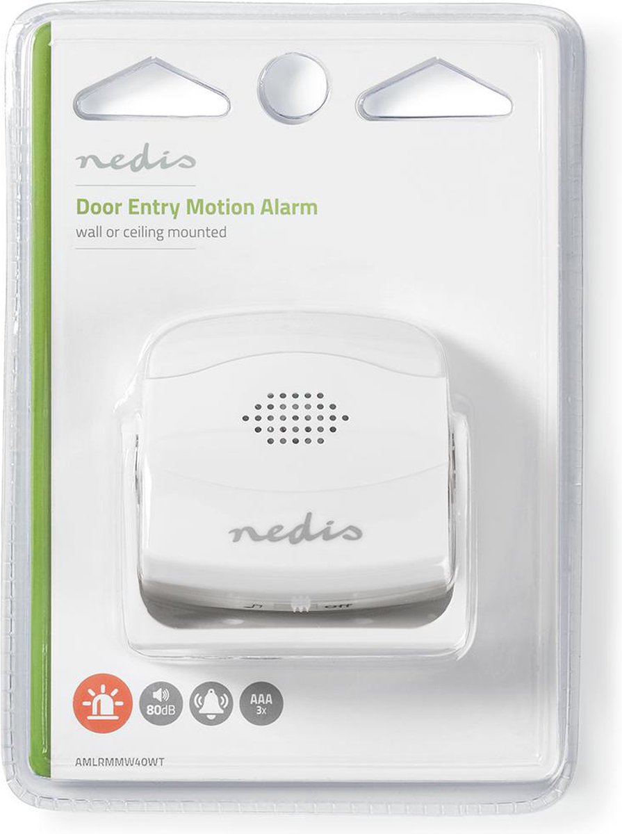 Nedis Bewegingsmelder Met Alarm - Amlrmmw40wt - - Wit