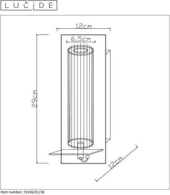 Lucide Lionel Wandlamp 1xe27/40w - Zwart