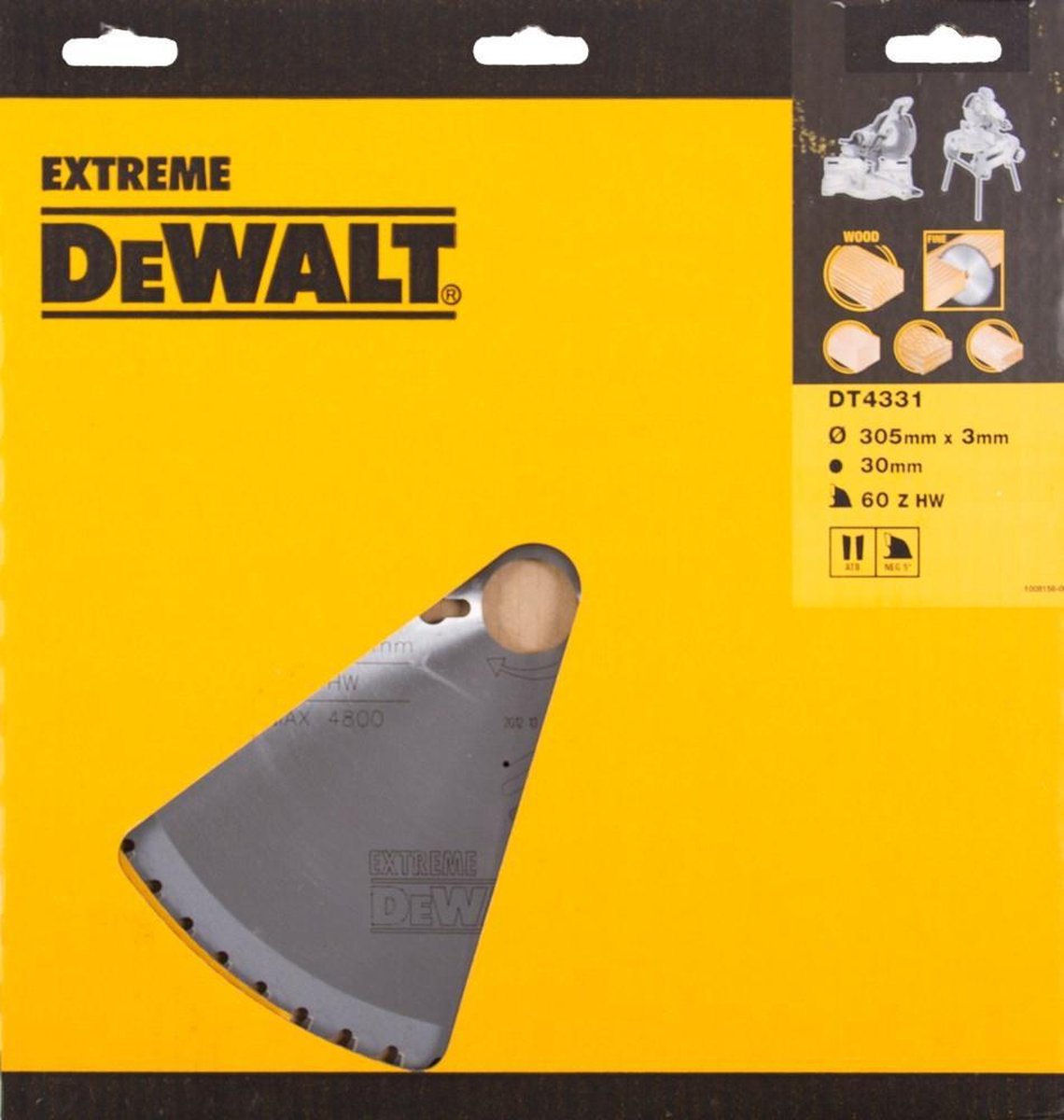 DeWalt Kreissägeblatt HW ø 305x3,0x30 mm Z60 Wechselzahn (WZ) negativ