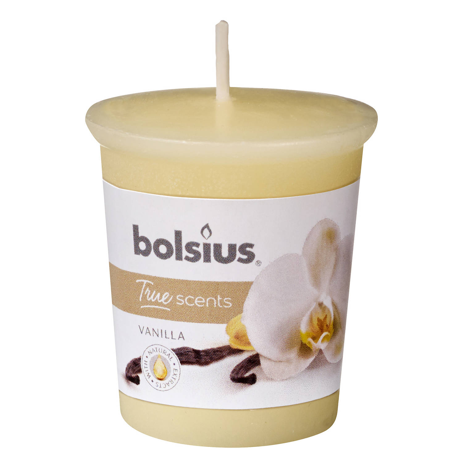 Bolsius Geurkaars True Scents Vanille 4,5 Cm Wax - Wit