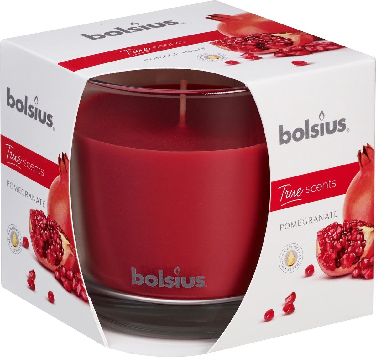 Bolsius Geurkaars True Scents Pomegranate 9,7 Cm Glas/wax - Rood