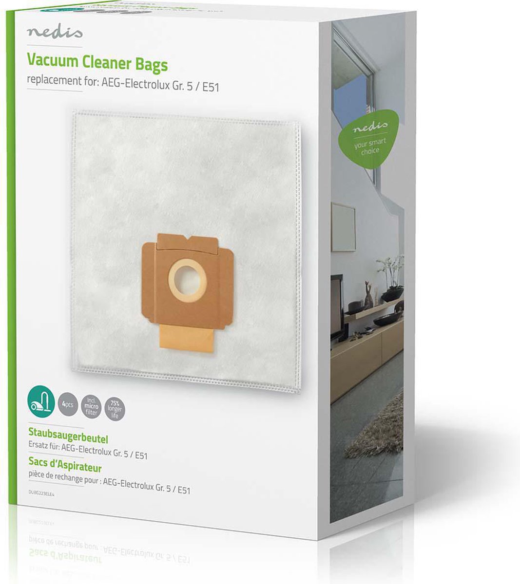 Nedis Stofzuigerzak - Dubg223ele4 - - Wit