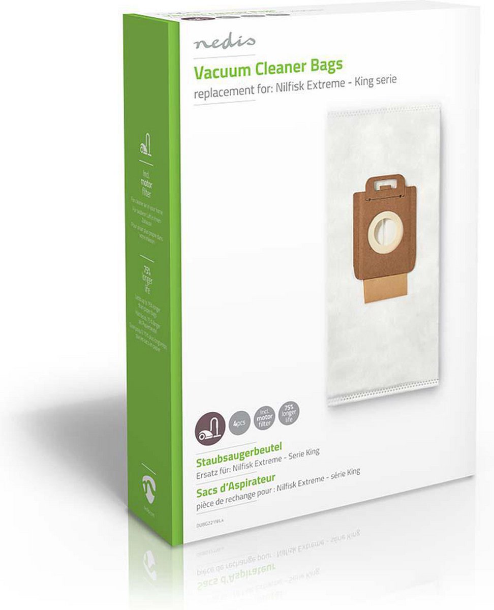 Nedis Stofzuigerzak - Dubg221nil4 - - Wit