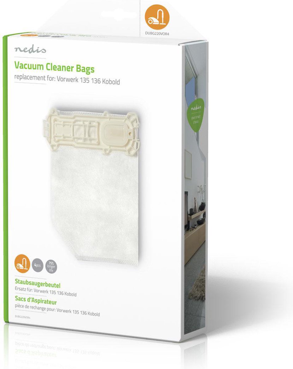 Nedis Stofzuigerzak - Dubg220vor4 - - Wit