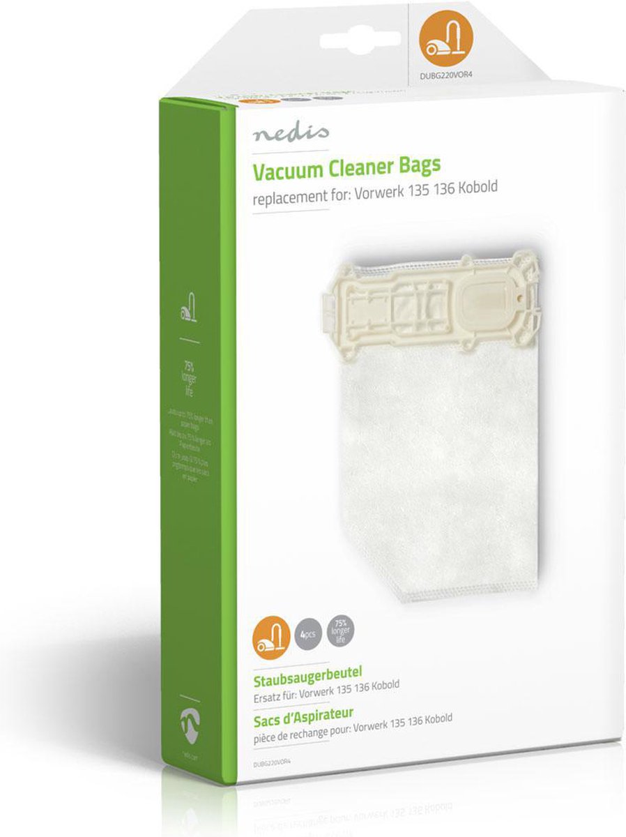 Nedis Stofzuigerzak - Dubg220vor4 - - Wit