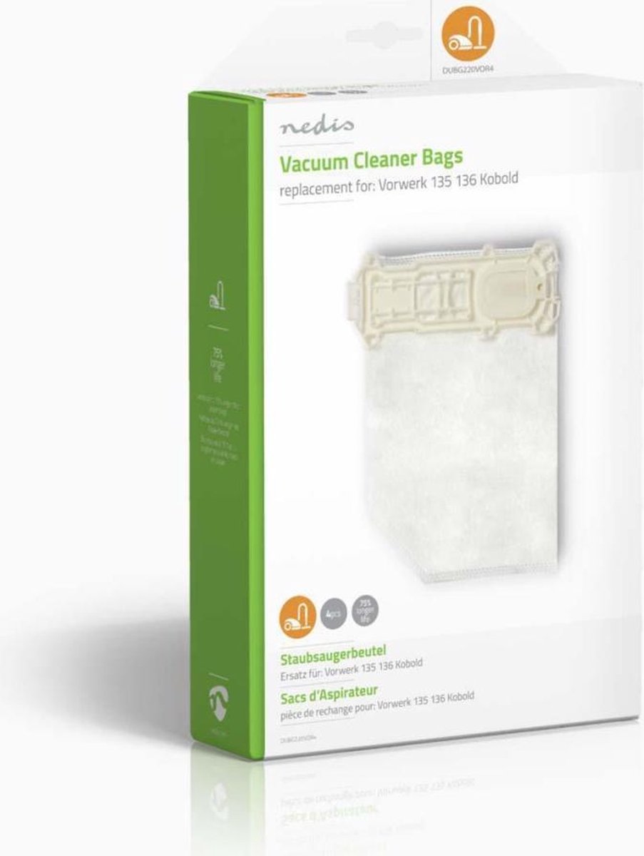 Nedis Stofzuigerzak - Dubg220vor4 - - Wit
