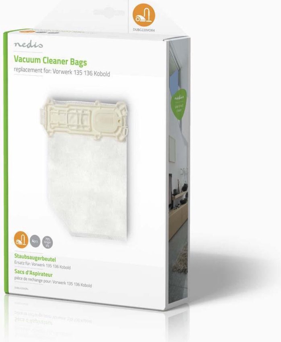Nedis Stofzuigerzak - Dubg220vor4 - - Wit