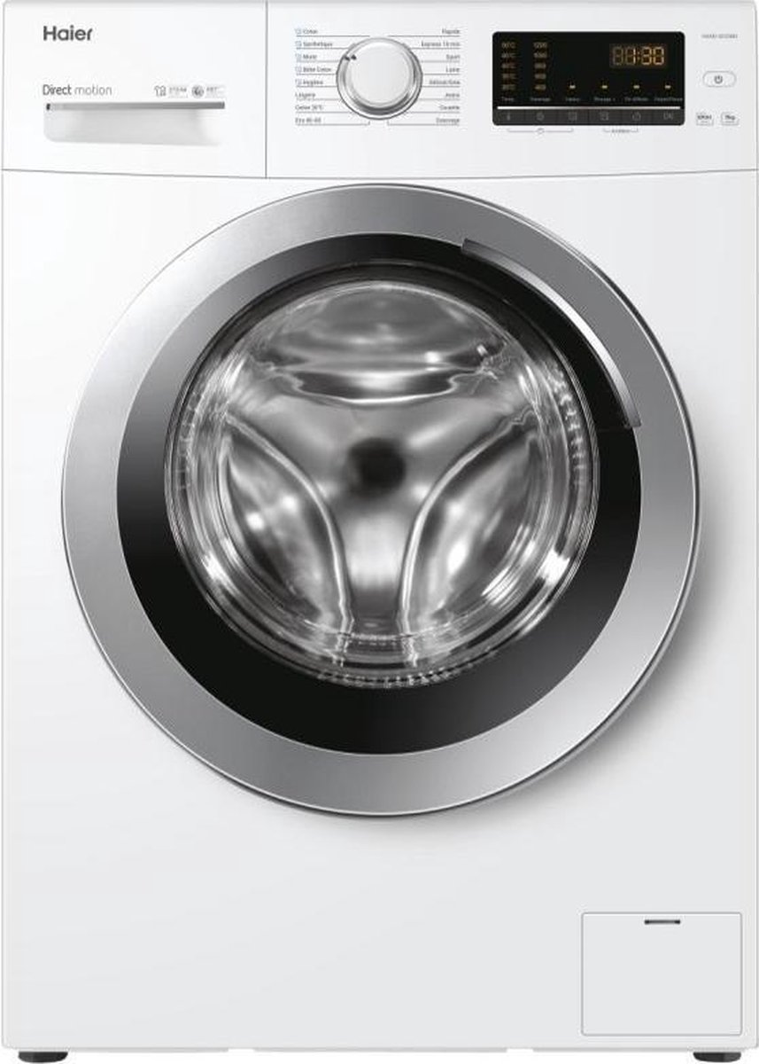 Haier Hw90-b1239n-fr Vooraan Gemonteerde Wasmachine - 9 Kg - Inductiemotor - 1200 Tpm - Klasse A - Stoom - - Wit