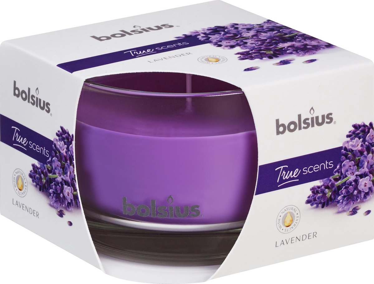 Bolsius Geurkaars True Scents Lavendel 9,2 Cm Glas/wax - Paars