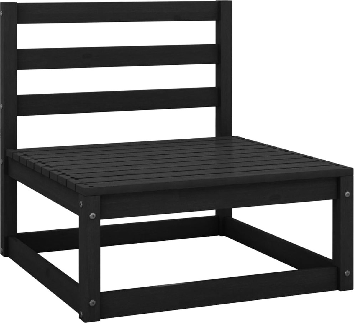 Vidaxl 5-delige Loungeset Massief Grenenhout - Zwart