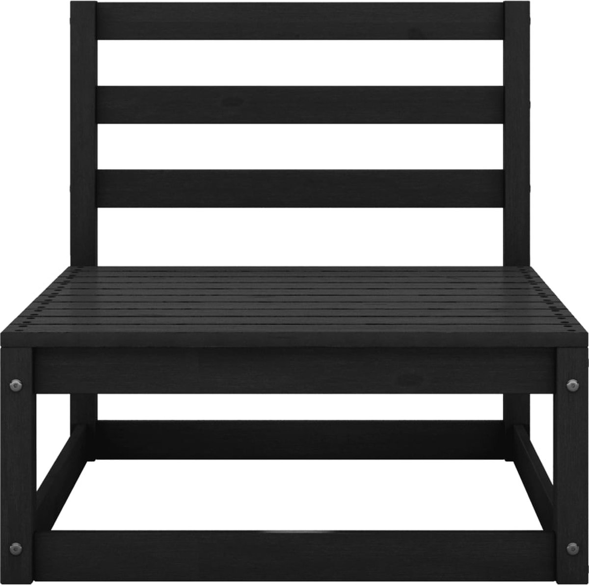 Vidaxl 5-delige Loungeset Massief Grenenhout - Zwart