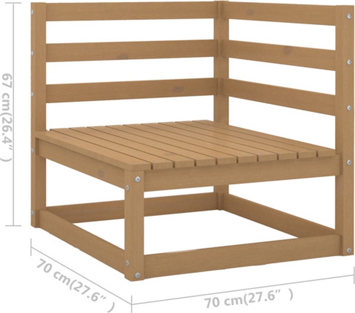 Vidaxl 5-delige Loungeset Massief Grenenhout Honing - Bruin