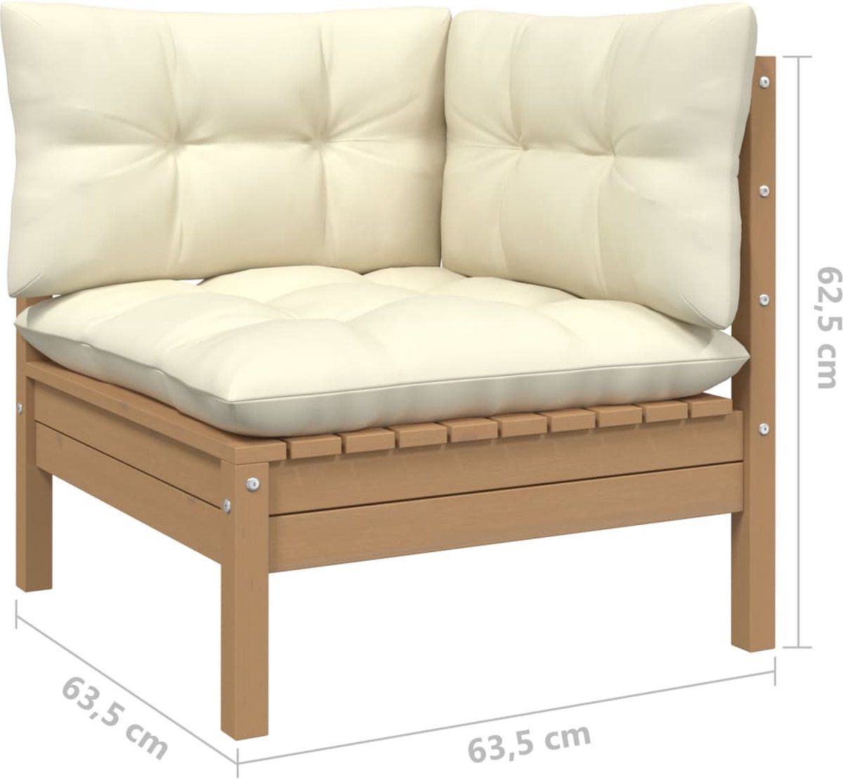 Vidaxl 14-delige Loungeset Met Kussens Grenenhout Honing - Bruin