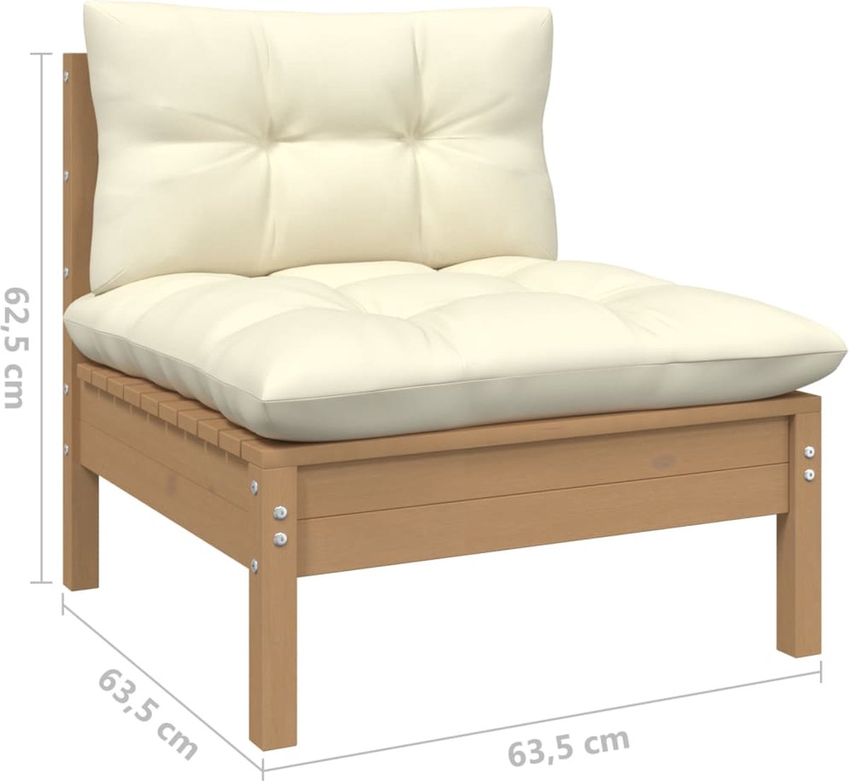 Vidaxl 14-delige Loungeset Met Kussens Grenenhout Honing - Bruin