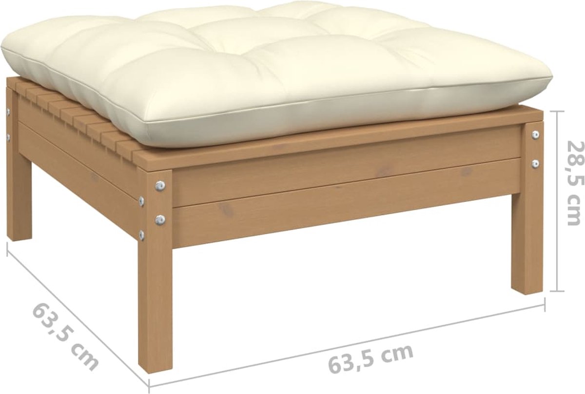 Vidaxl 14-delige Loungeset Met Kussens Grenenhout Honing - Bruin