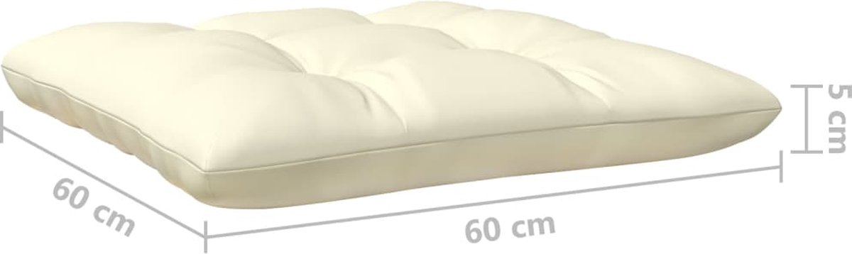 Vidaxl 8-delige Loungeset Met Crèmekleurige Kussens Grenenhout
