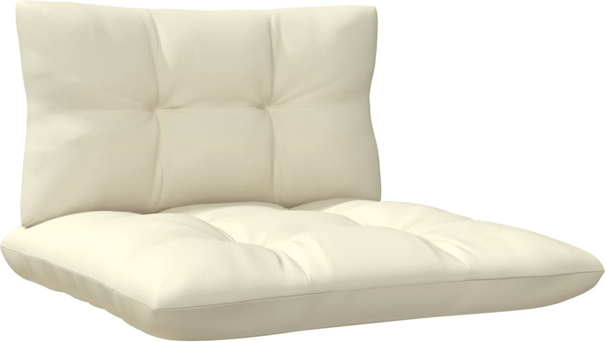 Vidaxl 8-delige Loungeset Met Crèmekleurige Kussens Grenenhout