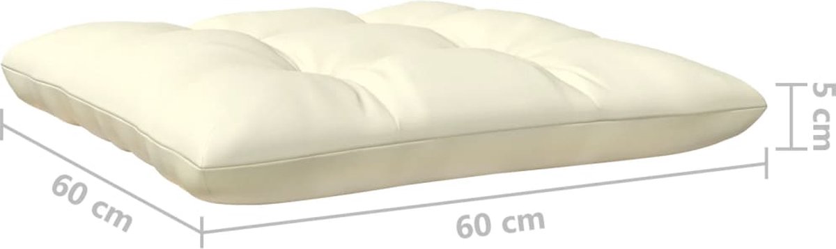 Vidaxl 8-delige Loungeset Met Crèmekleurige Kussens Grenenhout - Bruin