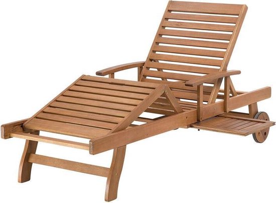 Beliani Java Ligstoel Acaciahout 64 X 196 Cm - Bruin