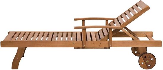 Beliani Java Ligstoel Acaciahout 64 X 196 Cm - Bruin