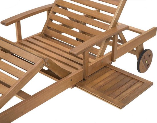 Beliani Java Ligstoel Acaciahout 64 X 196 Cm - Bruin