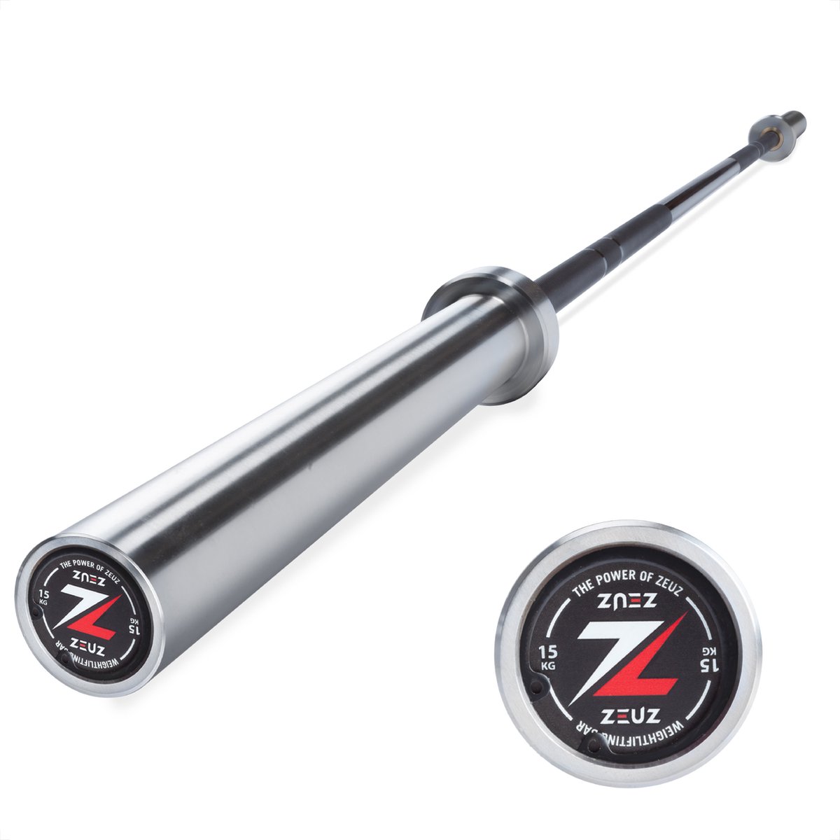 Zeuz Professionele Olympische Halterstang 15kg - Barbell Stang - Fitness, Crossfit, Krachttraining & Gewichtheffen