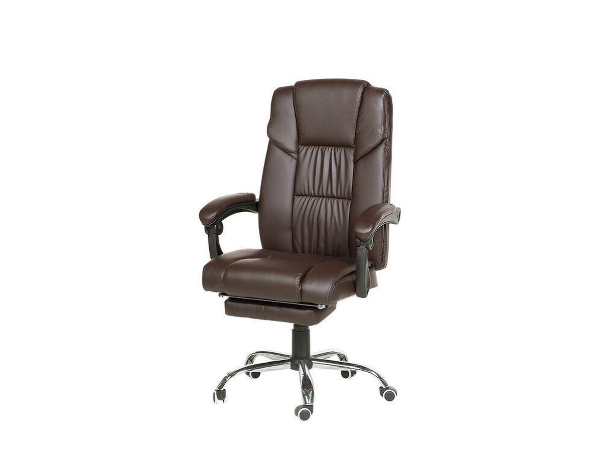Beliani Luxury Bureaustoel Kunstleer 78 X 67 Cm - Bruin