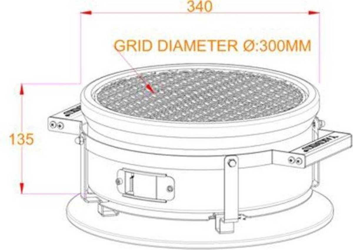 Yakiniku Houtskoolbarbecue Shichirin 34 X 17 Cm - Zwart