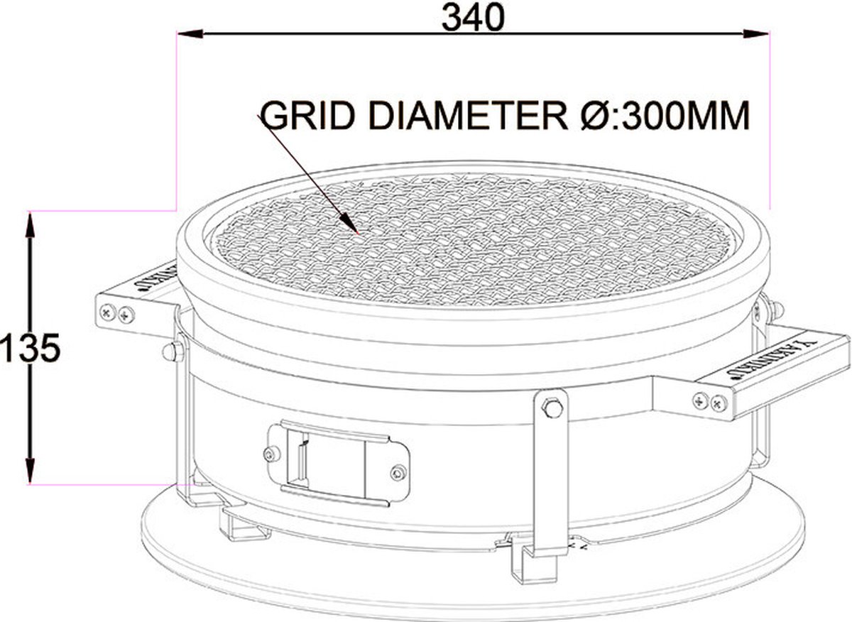 Yakiniku Houtskoolbarbecue Shichirin 34 X 17 Cm - Zwart