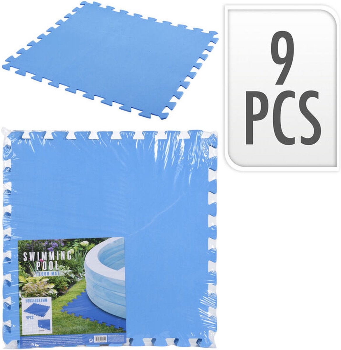Free and Easy Zwembadtegels 50 X 50 Cm Foam 9 Stuks - Blauw