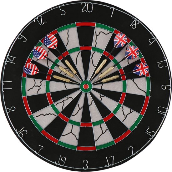 Lifetime Games Dartbord - Tweezijdig - Met 2 Sets Verzwaarde Dartpijlen - Ø 45 Cm