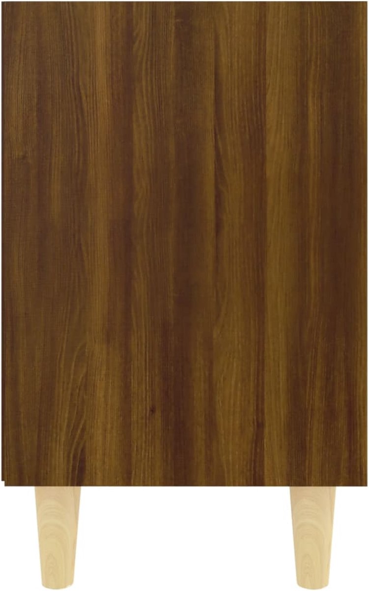 Vidaxl Nachtkastjes 2 St Met Houten Poten 40x30x50 Cmeikenkleur - Bruin