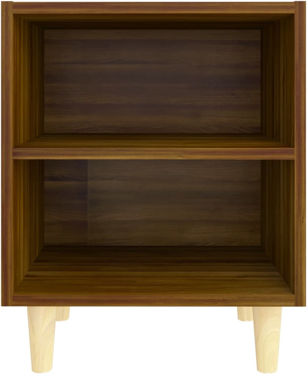 Vidaxl Nachtkastjes 2 St Met Houten Poten 40x30x50 Cmeikenkleur - Bruin