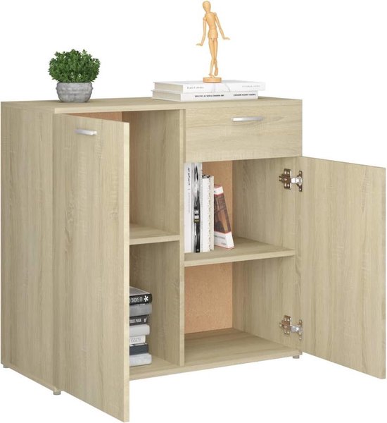 Vidaxl Dressoir 80x36x75 Cm Spaanplaat Sonoma Eikenkleurig - Marrón