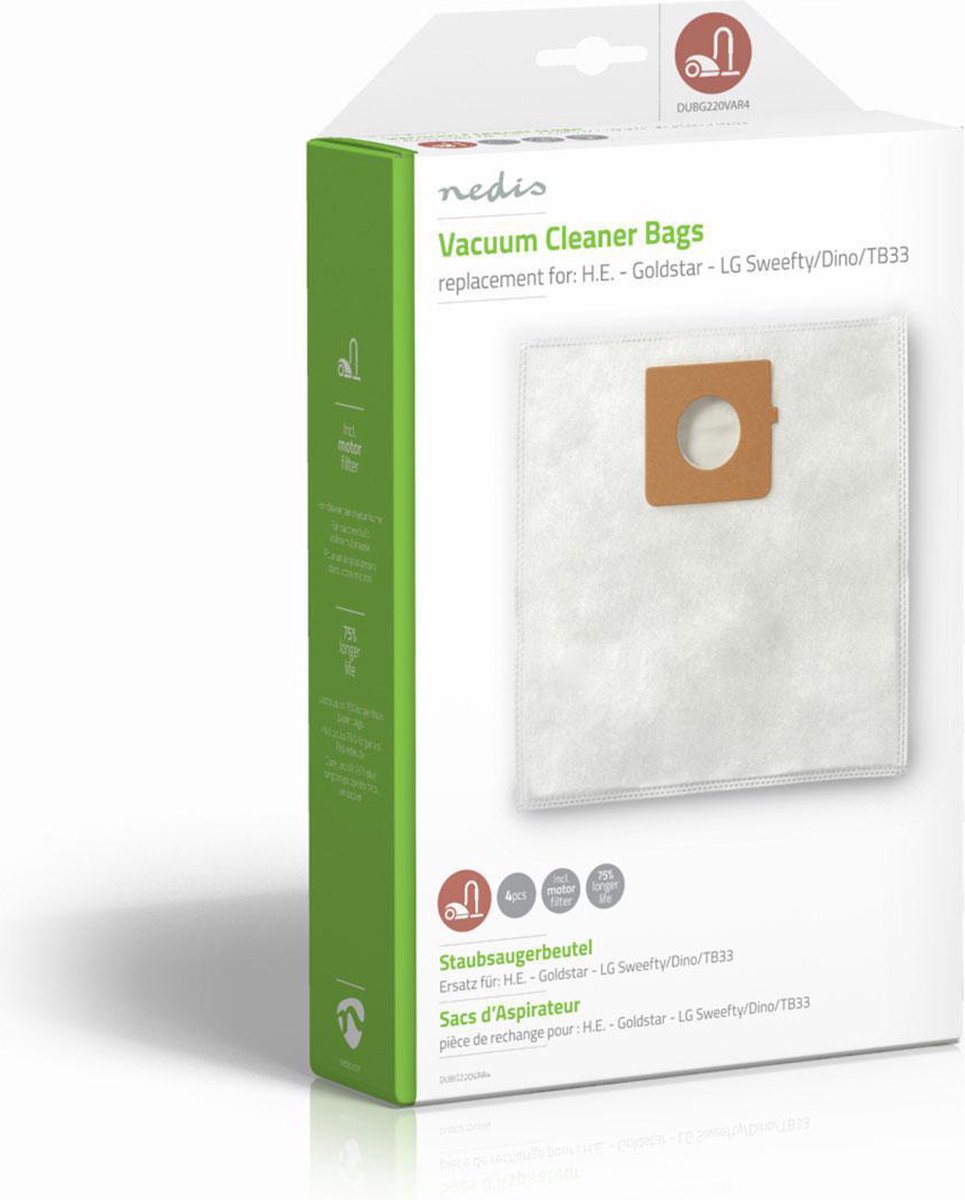 Nedis Stofzuigerzak - Dubg220var4 - - Wit