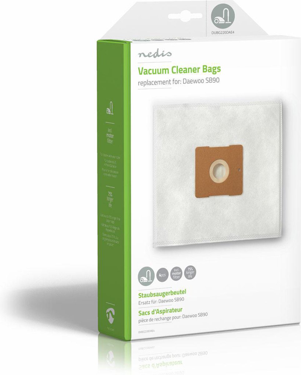 Nedis Stofzuigerzak - Dubg220dae4 - - Wit