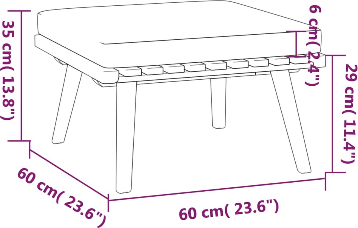 Vidaxl 5-delige Loungeset Met Kussens Massief Acaciahout - Bruin