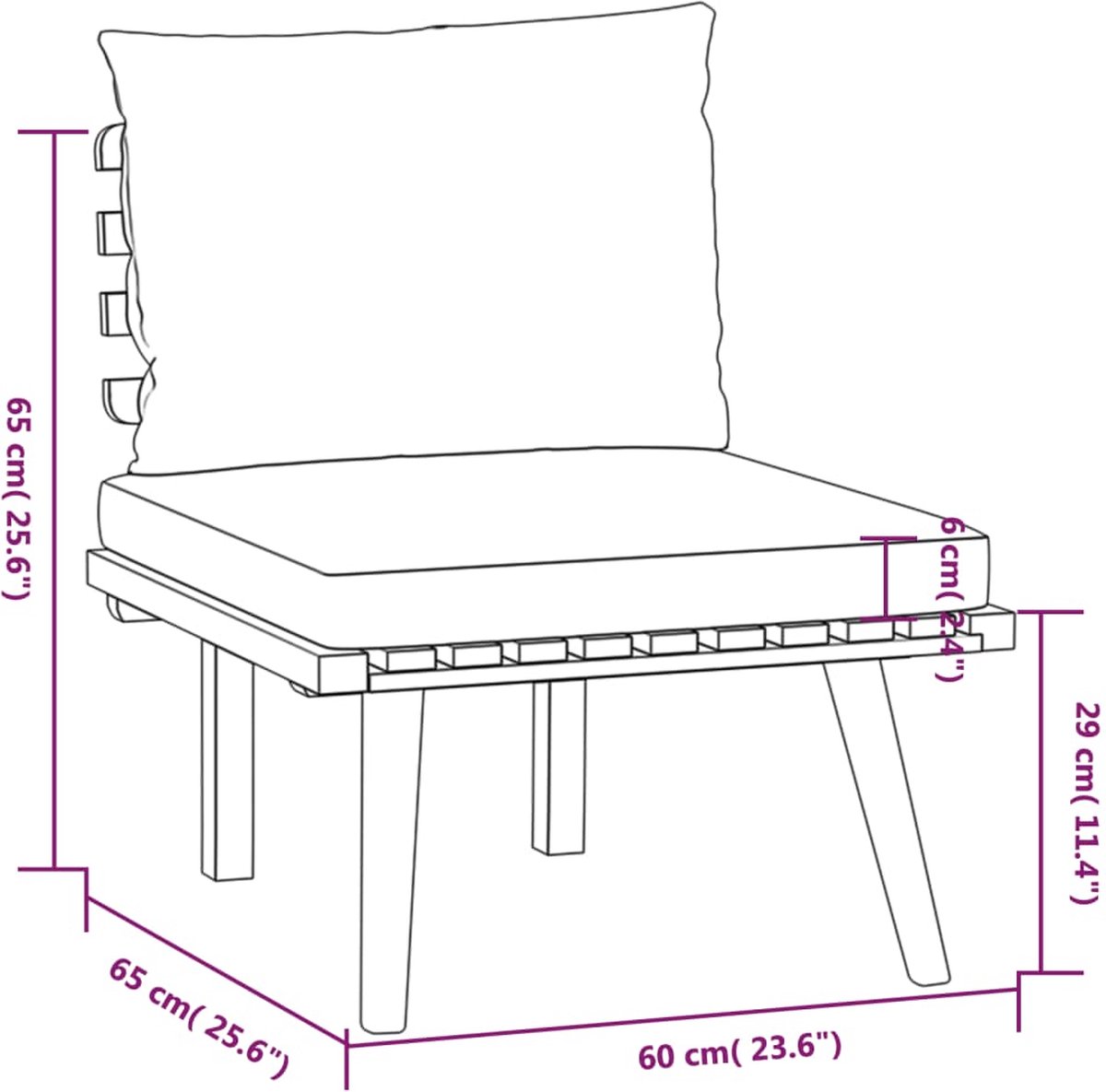 Vidaxl 5-delige Loungeset Met Kussens Massief Acaciahout - Bruin