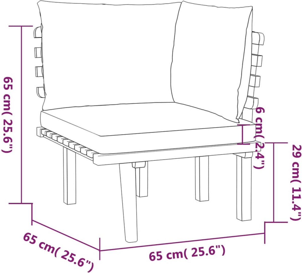 Vidaxl 5-delige Loungeset Met Kussens Massief Acaciahout - Bruin