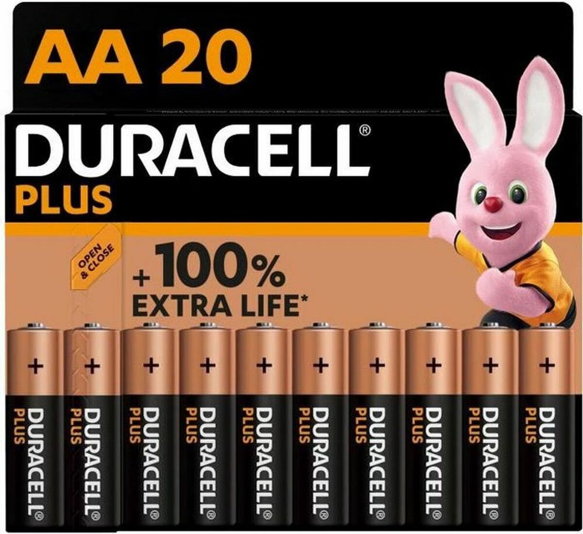 Duracell Plus Alkaline 100% Aa 20 Pack (Lr6)
