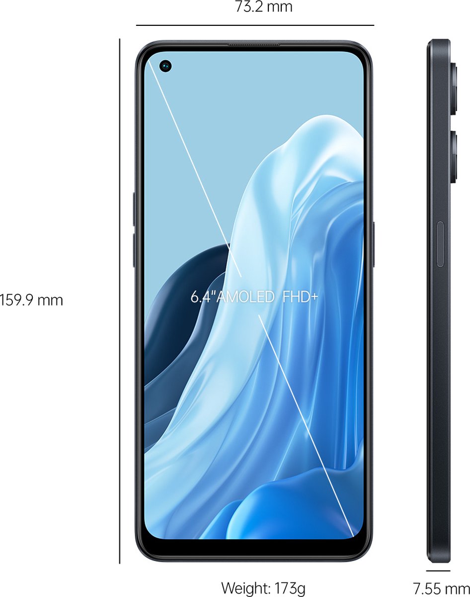 Oppo Reno8 Lite Dual-sim 5G - 128 GB Cosmic Black - Zwart